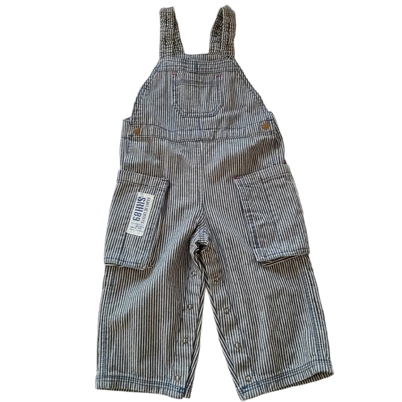 naartjie Other - NWT Vintage Kids Denim Railroad Conductor Hickory Striped Dungaree Overalls